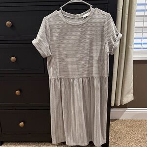 LOFT Gray Patterned Casual Dress